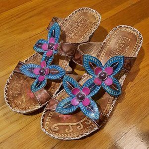 Spring Step L'Artiste Lynnie Women's Floral Sandal Size 8.5 (39)